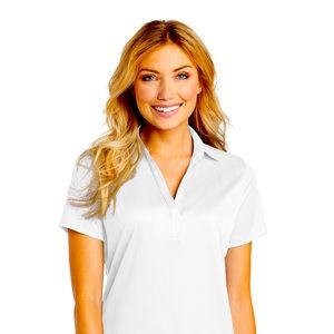 Port Authority® Ladies Performance Fine Jacquard Polo MEDIUM- WHITE - LARGE